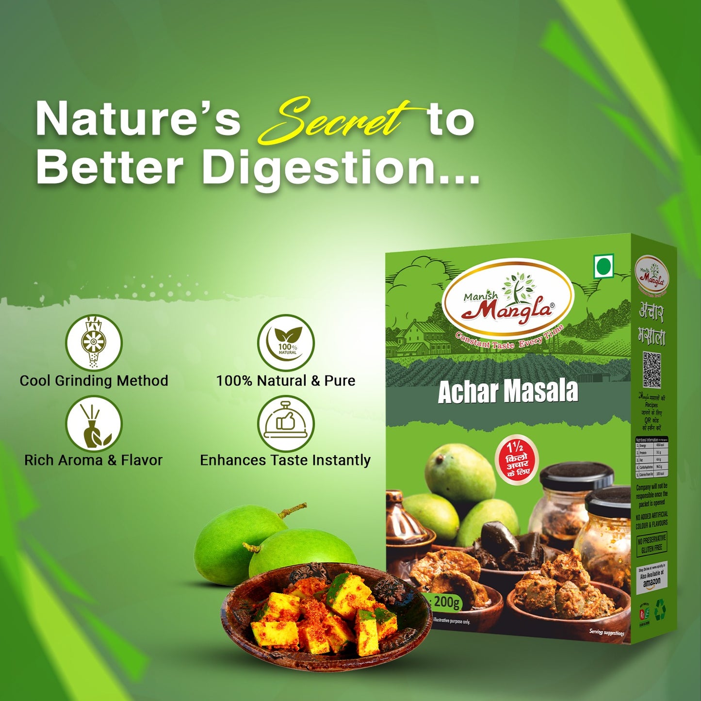 Aam Achar Masala – Authentic Pickle Spice Mix | Perfect Blend for Mango Pickle | Rich Flavor & Traditional Taste | Hygienically Packed