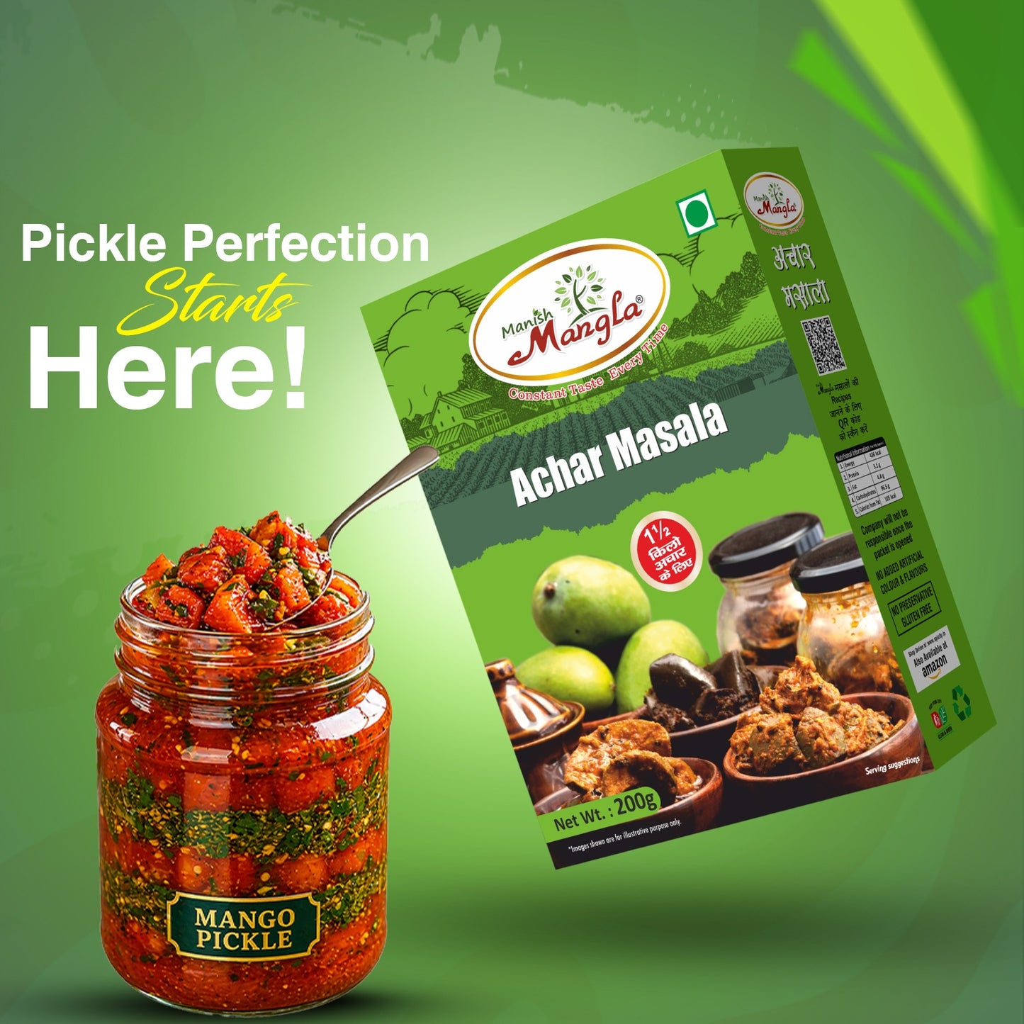 Aam Achar Masala – Authentic Pickle Spice Mix | Perfect Blend for Mango Pickle | Rich Flavor & Traditional Taste | Hygienically Packed