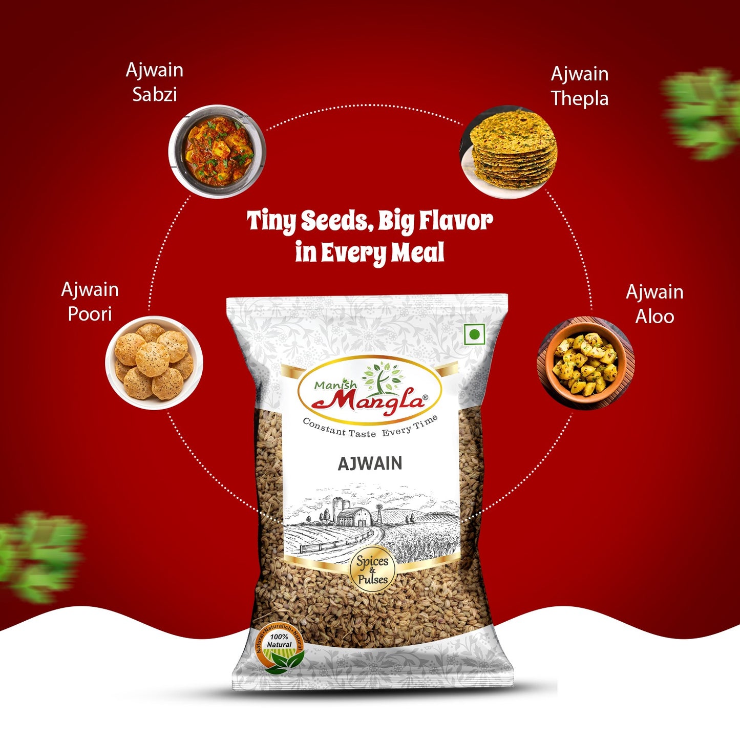 Ajwain (Carom Seeds) – Premium Whole Ajwain | Strong Aroma & Authentic Flavor | Perfect for Parathas, Tadka & Indian Cooking | Hygienically Packed