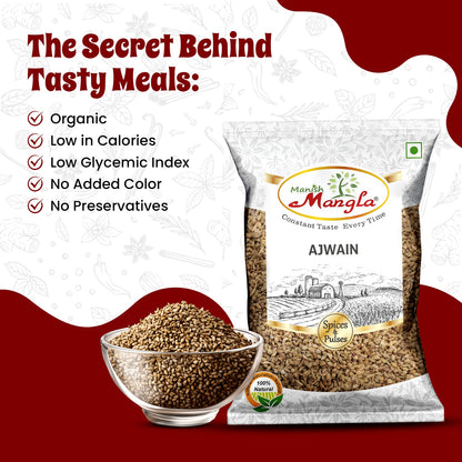 Ajwain (Carom Seeds) – Premium Whole Ajwain | Strong Aroma & Authentic Flavor | Perfect for Parathas, Tadka & Indian Cooking | Hygienically Packed
