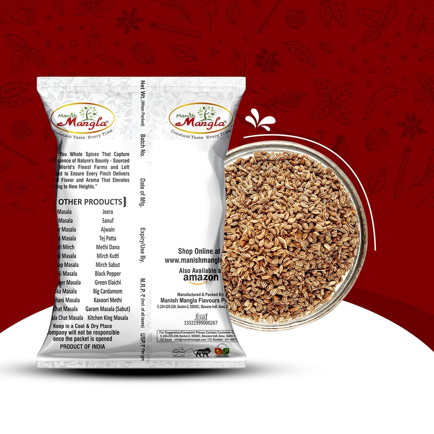 Ajwain (Carom Seeds) – Premium Whole Ajwain | Strong Aroma & Authentic Flavor | Perfect for Parathas, Tadka & Indian Cooking | Hygienically Packed