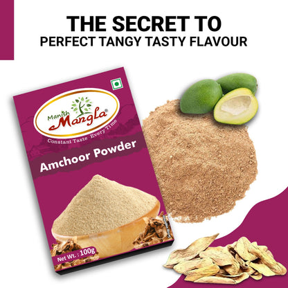 Manish Mangla Amchoor Powder (Dry Mango Powder) – 100g | Tangy & Aromatic Spice | Perfect for Chaat, Sabzi, Marinades & Indian Cooking