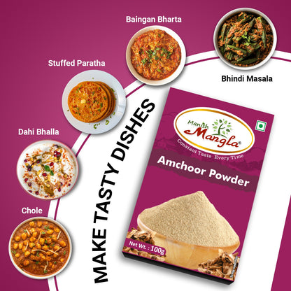 Manish Mangla Amchoor Powder (Dry Mango Powder) – 100g | Tangy & Aromatic Spice | Perfect for Chaat, Sabzi, Marinades & Indian Cooking