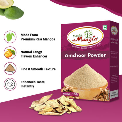 Manish Mangla Amchoor Powder (Dry Mango Powder) – 100g | Tangy & Aromatic Spice | Perfect for Chaat, Sabzi, Marinades & Indian Cooking