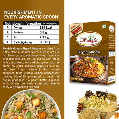 Biryani Masala – 100g | Rich & Aromatic Spice Blend | Perfect for Veg & Chicken Biryani | Authentic Flavor & Strong Aroma