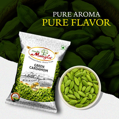 Green Cardamom (Hari Elaichi) – Premium Whole Cardamom | Rich Aroma & Sweet Flavor | Perfect for Tea, Sweets & Indian Cooking | Hygienically Packed