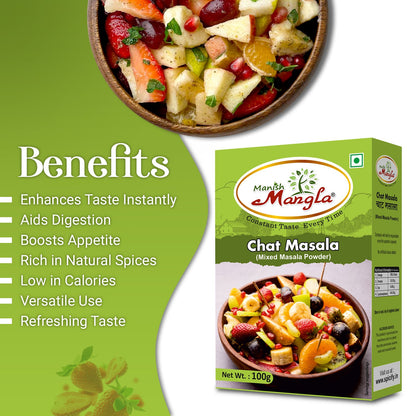 Chat Masala – 100g | Tangy & Spicy Seasoning | Perfect for Chaat, Fruits, Snacks & Salads | Rich Aroma & Authentic Taste
