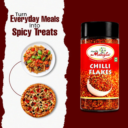 Chilli Flakes – Crushed Red Chilli | Spicy & Bold Flavor | Perfect for Pizza, Pasta, Snacks & Seasoning | Hygienically Packed