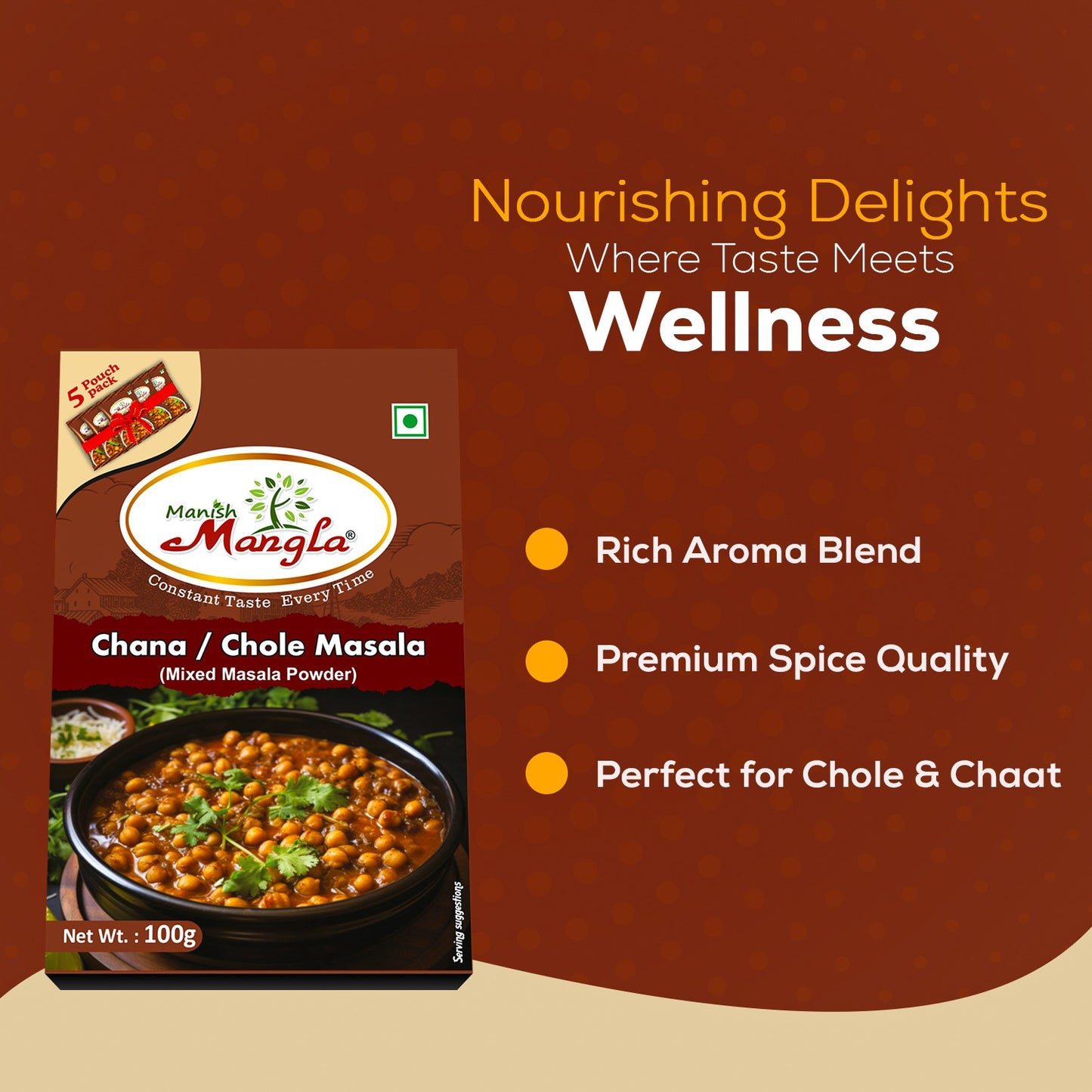 Chana Masala / Chole Masala – 100g | Authentic Punjabi Style Spice Blend | Rich, Tangy & Spicy Flavor | Perfect for Chole Curry