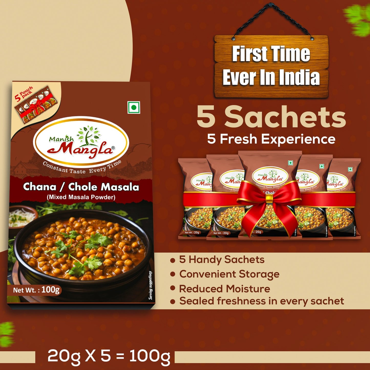 Chana Masala / Chole Masala – 100g | Authentic Punjabi Style Spice Blend | Rich, Tangy & Spicy Flavor | Perfect for Chole Curry