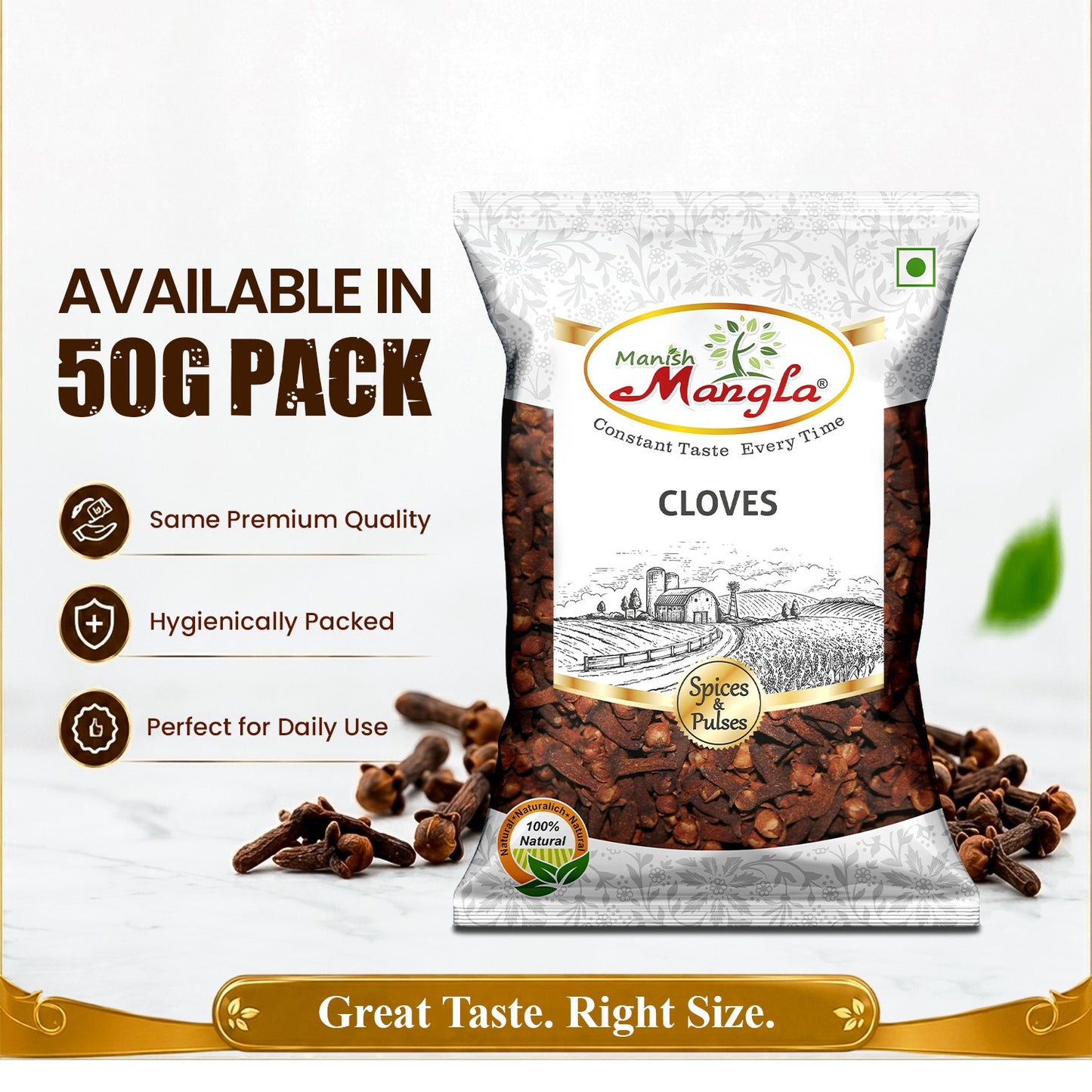 Cloves (Laung) – Premium Whole Cloves | Rich Aroma & Strong Flavor | Perfect for Tea, Biryani, Curries & Indian Cooking | Hygienically Packed