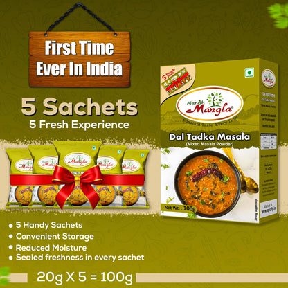 Dal Tadka Masala – 100g (5×20g FreshLock Sachets) | Authentic Dhaba Style Flavor | Complete Spice Mix | Fresh & Aromatic
