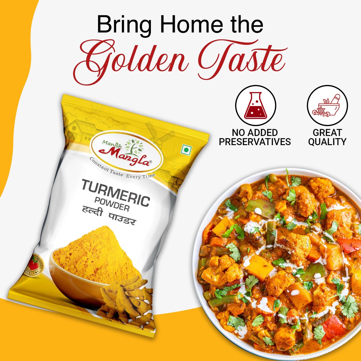 Turmeric Powder (Haldi)  | Rich Color & Natural Flavor | Pure & Aromatic | Ideal for Curries, Sabzi & Indian Cooking