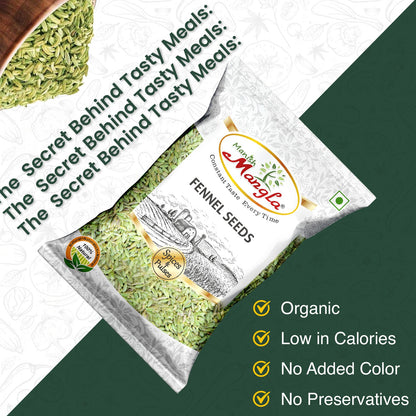 Fennel Seeds (Saunf) – Premium Whole Fennel Seeds | Sweet Aroma & Refreshing Flavor | Perfect for Mouth Freshener, Tea & Indian Cooking | Hygienically Packed