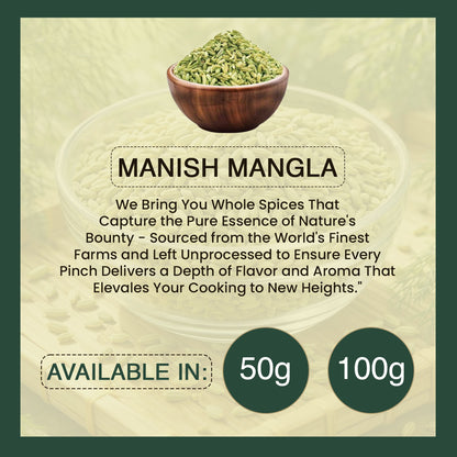 Fennel Seeds (Saunf) – Premium Whole Fennel Seeds | Sweet Aroma & Refreshing Flavor | Perfect for Mouth Freshener, Tea & Indian Cooking | Hygienically Packed