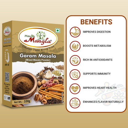 Garam Masala – 100g | Premium Aromatic Spice Blend | Rich Flavor & Strong Aroma | Perfect for Indian Cooking & Curries