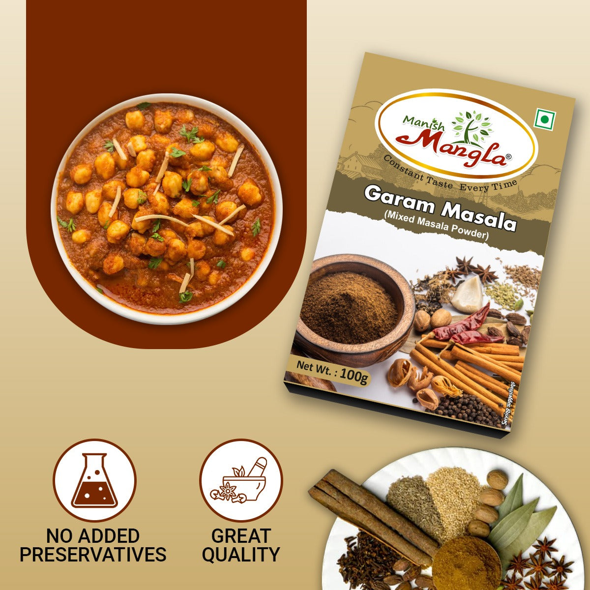 Garam Masala – 100g | Premium Aromatic Spice Blend | Rich Flavor & Strong Aroma | Perfect for Indian Cooking & Curries