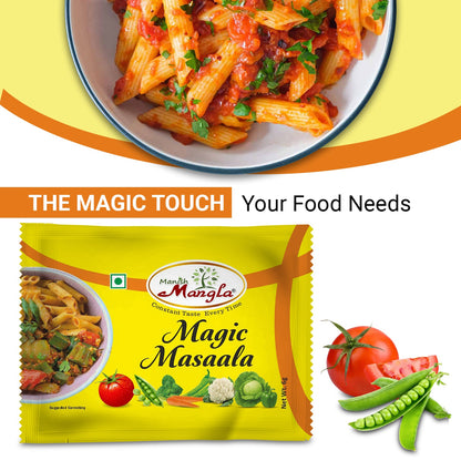Manish Mangla Magic Masala – 6g Sachets (Pack of 25) | Buy 20 Get 5 Free | Instant Taste Enhancer | Chatpata Seasoning for Snacks & Meals