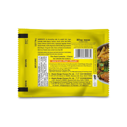 Manish Mangla Magic Masala – 6g Sachets (Pack of 25) | Buy 20 Get 5 Free | Instant Taste Enhancer | Chatpata Seasoning for Snacks & Meals