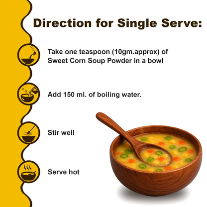 Sweet Corn Soup – Instant Soup Mix |No Onion No Garlic | Creamy & Delicious | Quick & Easy to Prepare | Perfect for Snacks & Light Meals