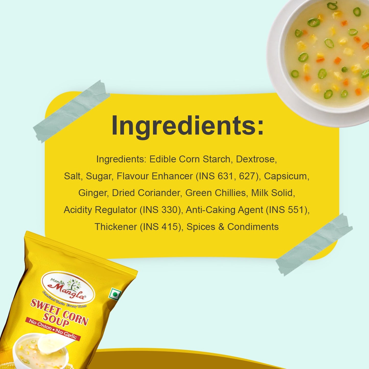 Sweet Corn Soup – Instant Soup Mix |No Onion No Garlic | Creamy & Delicious | Quick & Easy to Prepare | Perfect for Snacks & Light Meals