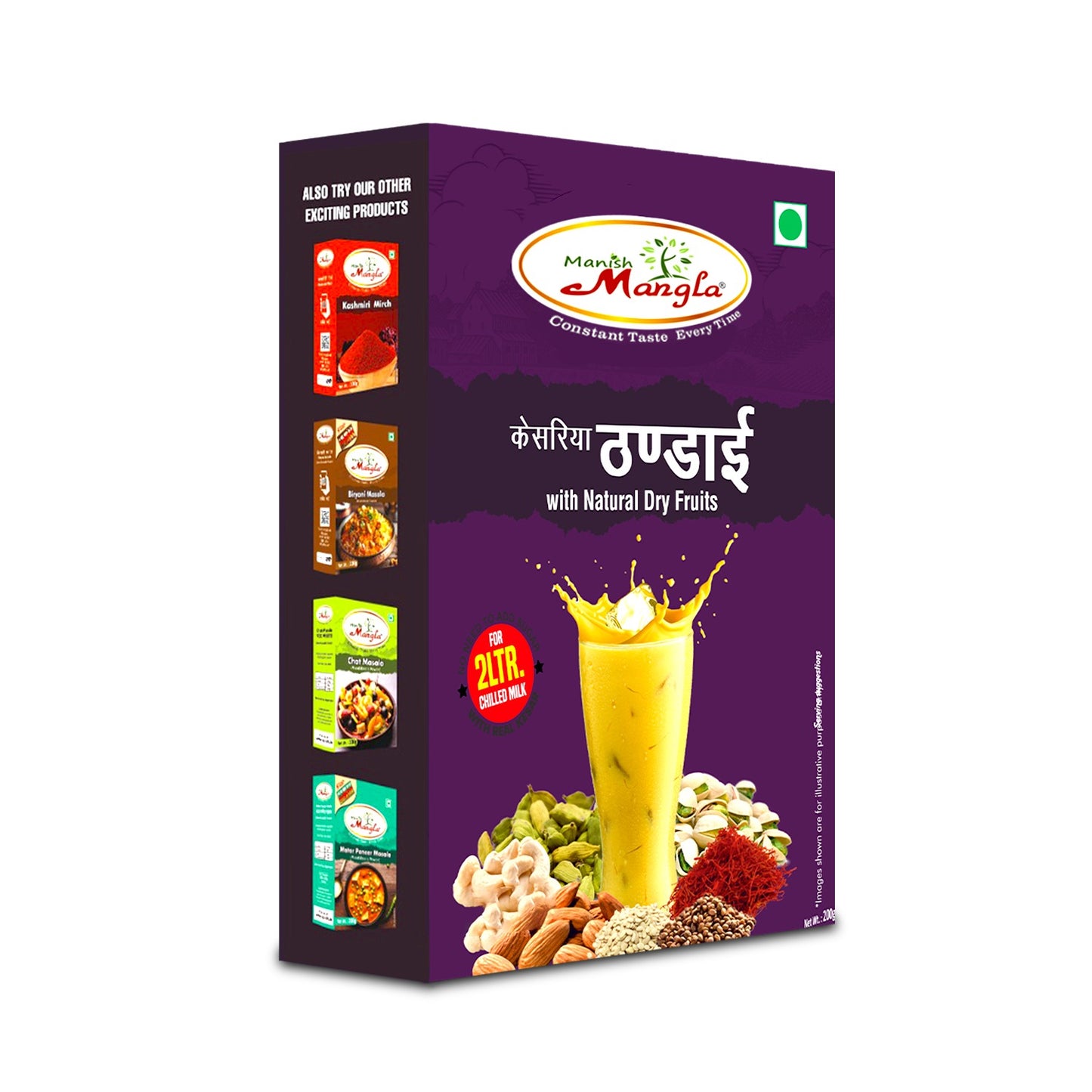 Manish Mangla Kesariya Thandai – Premium Thandai Mix | Rich Saffron Flavor | Instant Summer Drink | Perfect for Holi & Refreshing Beverages