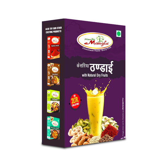 Manish Mangla Kesariya Thandai – Premium Thandai Mix | Rich Saffron Flavor | Instant Summer Drink | Perfect for Holi & Refreshing Beverages