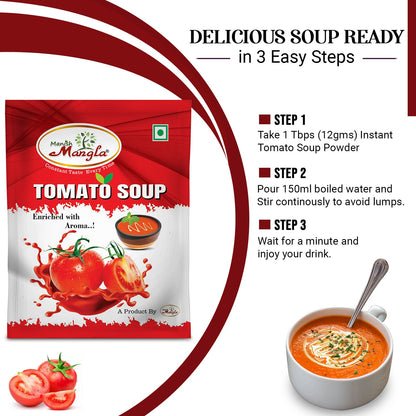 Manish Mangla Tomato Soup – 12g Sachets (Pack of 20) | Buy 15 Get 5 Free | Instant Soup Mix | Rich Tomato Flavor | Quick & Easy