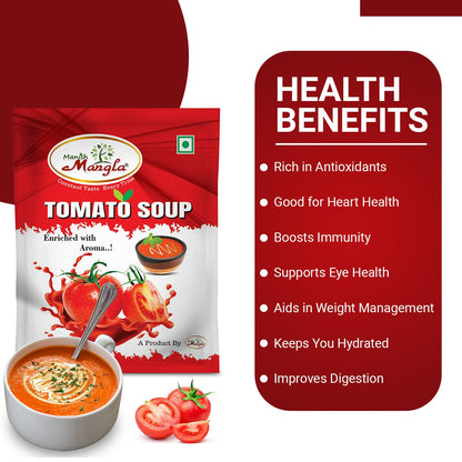 Manish Mangla Tomato Soup – 12g Sachets (Pack of 20) | Buy 15 Get 5 Free | Instant Soup Mix | Rich Tomato Flavor | Quick & Easy