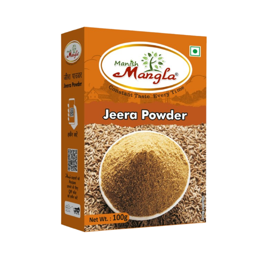 Manish Mangla Jeera Powder – 100g | Fresh & Aromatic Cumin Powder | Rich Flavor & Strong Aroma | Perfect for Tadka, Sabzi & Indian Cooking