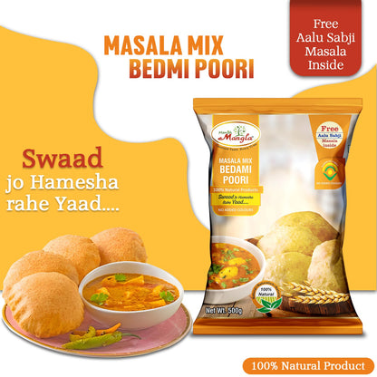 Aloo Puri Combo – Bedmi Puri Mix & Aloo Sabzi Masala | Complete Breakfast Combo | Authentic Delhi-Style Taste | Just Add Water & Cook